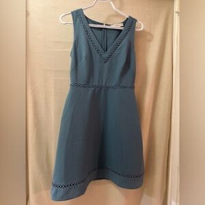 🔴 LOFT blue sleeveless dress size 0 flowy fun summer casual dressy